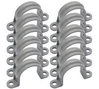 Jersvimc 12pcs PVC Conduit Clamp 1 Inch Pipe Clamp, Plastic Pipe Strap Clamps Two Hole PVC U Bracket Clamps Heavy Duty Tension Tube Clips