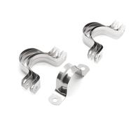 Jersvimc 16Pcs 1-3/8 Inch Stainless Steel Conduit Clamps, Two Hole Strap U Bracket Rigid Pipe Strap Metal U Clamp Conduit Strap Tension Clips U-Tube Clamp Heavy Duty