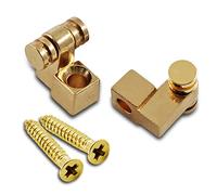 Jersvimc 2 Pcs Guitar Roller String Tree, Gold String Tree Retainer Telecaster String Guide Bass String Retainer Screw for Tele Start(Brass)