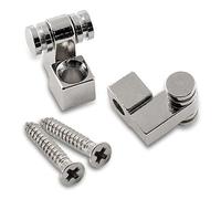 Jersvimc 2 Pcs Guitar Roller String Tree, Silver String Tree Retainer Telecaster String Guide Bass String Retainer Screw for Tele Start(Chrome)