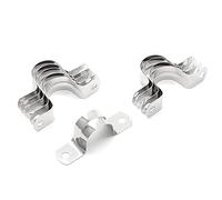 Jersvimc 20Pcs 1 Inch Stainless Steel Conduit Clamps, Two Hole U Bracket Rigid Pipe Metal U Clamp Conduit Strap Tension Clips U-Tube Clamp Heavy Duty