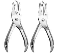 Jersvimc 2Pcs 1/4 & 1/8 Inch Hole Puncher Single Mini Paper Punch - 3mm & 6mm, Small Handheld Hole Puncher Circle Tiny Metal Craft Punch for Office Tag DIY Cards Sheet