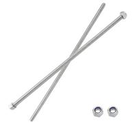 Jersvimc 2Pcs M6 x 250mm Threaded Rod Stainless Steel M6 Threaded Rod, Long Threaded Studs Fully Threaded Rods & Studs Right Hand Threaded Screw for Bolt Clamps Anchor