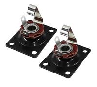 Jersvimc 2Pcs Metal Output Jack 1/4 Inch Bass Jack Plate, Black Input Jack Plate Guitar Jack Socket Electric Guitar Replacement Parts