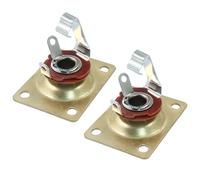 Jersvimc 2Pcs Metal Output Jack 1/4 Inch Bass Jack Plate, Gold Input Jack Plate Guitar Jack Socket Electric Guitar Replacement Parts