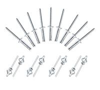 Jersvimc 3/16" x 3/4" Trifold Exploding Pop Rivets, Solid Aluminum Tri Grip Rivets Bulb Style Rivets Large Flange Rivets Big Headed Rivets for Kayak Marine Boat - 50Pcs