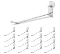 Jersvimc 40Pcs Silver Slatwall Hooks 4 Inch Panel Hooks, Metal Display Hooks Wall Hanging Hook Heavy Duty Slatwall Accessories Hanger for Retail Garage