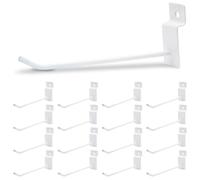 Jersvimc 40Pcs White Slatwall Hooks 4 Inch Panel Hooks, Metal Display Hooks Wall Hanging Hook Heavy Duty Slatwall Accessories Hanger for Retail Garage