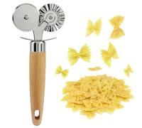 Jersvimc Pasta Cutter with Double Wheel, Ravioli Cutter Crimper Tool Fluted Pastry Wheel Roller for Cracker Dumpling Empanada Pizza Cookies