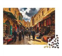 Jerusalem 1000 Piece Jigsaw Puzzle Recycled Old City Market Senior Puzzles Party Game Props Developing Boy & Girl‘s Intelligence Educational Fun 52x38cm/1000pcs