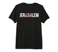 Jerusalem American Flag Israel Premium T-Shirt