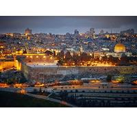 Jerusalem City Night Poster Urban Landscape Decor Aesthetic Vintage Prints Jerusalem At Night Canvas Wall Art For Living Room Bedroom Office 16x24 inches(40x60cm) Unframed