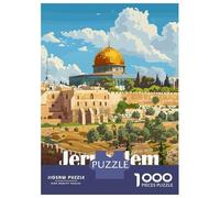 Jerusalem Cityscape Jigsaw Puzzle 1000 Pieces, Romantic City Break Scene, Matte Printed Jigsaw for Travel Lovers, Screen-Free Fun, 52x38cm/1000pcs