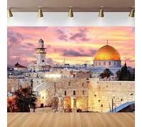 Jerusalem Cityscape Photography Backdrop Bethlehem Sunset Dome Of The Rock Background Room Decor Poster Portrait Shooting Banner 440x300CM