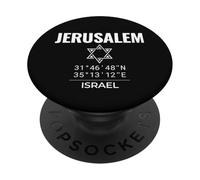 Jerusalem Coordinates Israel Heritage Star of David PopSockets Adhesive PopGrip