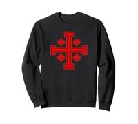 Jerusalem Cross Christian Faith - Bold Red Crusader Crusades Sweatshirt