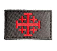 Jerusalem Cross Crusader Jihad Patch Hook and Loop Time for Another Crusade Embroidered Morale Patches Meme Tactical Military Badge for Hats Army Backpack Bag Vest Gym Molle Army Clothes Believers