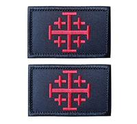 Jerusalem Cross Crusader Jihad Patch - Time for Another Crusade Christian Hook and Loop Tactical Morale Patch 2Pcs (Red)