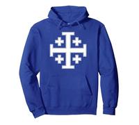JERUSALEM CROSS FIVE-FOLD CROSS KNIGHT'S TEMPLAR Pullover Hoodie, Adult Unisex, Royal Blue, XX-Large