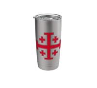 Jerusalem Cross Five-FOLD Cross KNIGHT'S Templar Stainless Steel Insulated Tumbler
