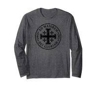 Jerusalem Cross for The Greater Glory of God Black Aged Long Sleeve T-Shirt