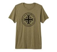 Jerusalem Cross for The Greater Glory of God Black Aged Premium T-Shirt