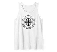 Jerusalem Cross for The Greater Glory of God Black Aged Tank Top