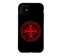 Jerusalem Cross For The Greater Glory of God Red Aged Case for iPhone 11