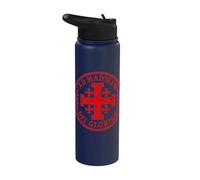 Jerusalem Cross for The Greater Glory of God Red Aged Stainless Steel Insulated Water Bottle