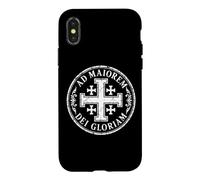 Jerusalem Cross For The Greater Glory of God White Aged Case for iPhone X/XS