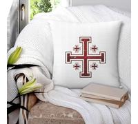 Jerusalem Cross Medieval Knights Cross Crusader Square Pillowcase Cushion Cover Pillow Case Throw Pillow Cover for Home Bedroom