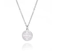Jerusalem Cross Necklace for Women Men Stainless Steel Christian Prayer Crusaders Knights Templar Cross Pendant Necklace Religious Jewelry (silver)