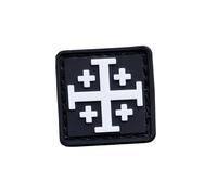 Jerusalem Cross PVC Morale Patch - Mini Holy Cross Black and Glow in The Dark Tactical Morale Patch