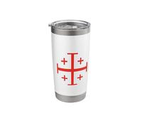 Jerusalem Cross Red and White Stainless Steel Insulated Tumbler