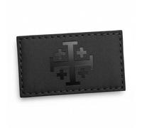 Jerusalem Cross Subdued IR Patch - 2 x 3.5 Inch Tactical Morale Patch with Hook & Loop Backing for Gear, Backpacks & Vests