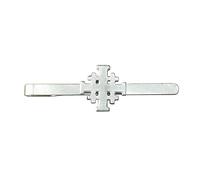 Jerusalem Cross Tie Clip, Five Fold Cross Pewter Tie Slide, Religious Gift, Handmade by William Sturt Fine Pewter