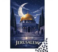 Jerusalem Dome of The Rock Night 1000 Piece Jigsaw, 38x26cm/1000pcs