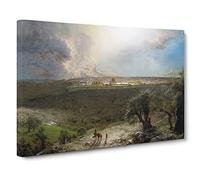 Jerusalem From The Mount Of Olives By Frederic Edwin Church Canvas Print | Gallery Wrapped 30mm Frame Wall Art | 30x20 inches | Ready to Hang | Classic Cityscape Picture | Living Room Lounge Office