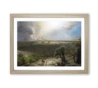 Jerusalem From The Mount Of Olives By Frederic Edwin Church Classic Painting Framed Print | A4 Oak Framed Wall Art | Ready to Hang | Classic Religious Picture | Living Room Bedroom Lounge Office