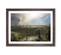 Jerusalem From The Mount Of Olives By Frederic Edwin Church Classic Painting Framed Print | A4 Walnut Framed Wall Art | Ready to Hang | Classic Religious Picture | Living Room Bedroom Lounge Office