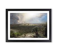 Jerusalem from The Mount of Olives by Frederic Edwin Church Framed Print | A2 Black Framed Wall Art | Ready to Hang | Modern Religious Picture | Living Room Bedroom Lounge Office