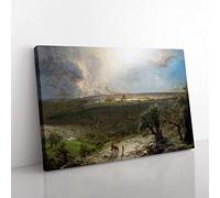 Jerusalem From The Mount Of Olives Canvas Wall Art Print 24x16 Inch