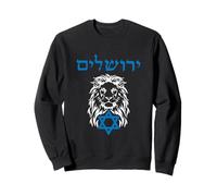 Jerusalem In Hebrew With The Lion Of Judah And Star Of David Sweatshirt