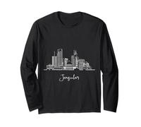 Jerusalem Israel Skyline Travel Souvenirs Black Cityscape Long Sleeve T-Shirt