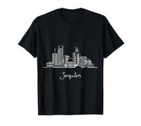 Jerusalem Israel Skyline Travel Souvenirs Black Cityscape T-Shirt