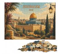 Jerusalem, Israel Travel Poster Jigsaw Puzzle for Adults, 1000 Pieces