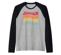 Jerusalem Israel Travel Western Wall Temple Mount Raglan Baseball Tee