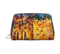 Jerusalem Jewish Leather Handheld Zipper Makeup Bag Organizer Wallet Large Capacity Travel Makeup Bag Toiletries