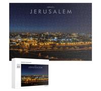 Jerusalem Night Lights, Israel Displayable Picture Puzzle, 300 PCS - New Year Gift; for Couples, Friends And Family