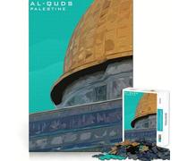 Jerusalem Palestine AlQUDS 1000 Pieces Puzzles for Adults DIY Fun Tight Connection Pattern Build Xmas Present (38x26cm)